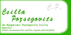 csilla pozsegovits business card